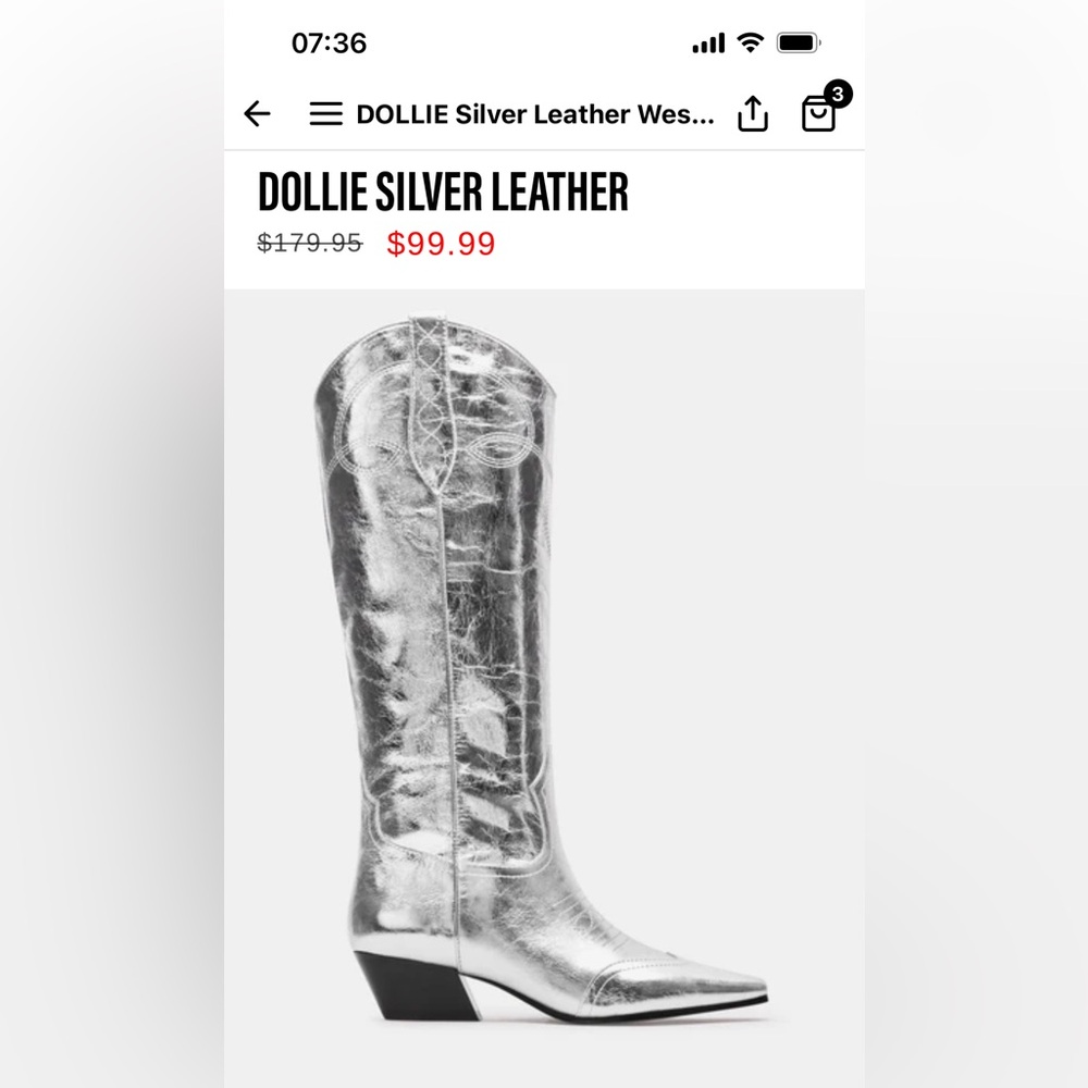Silver Metallic Cowboy Boots